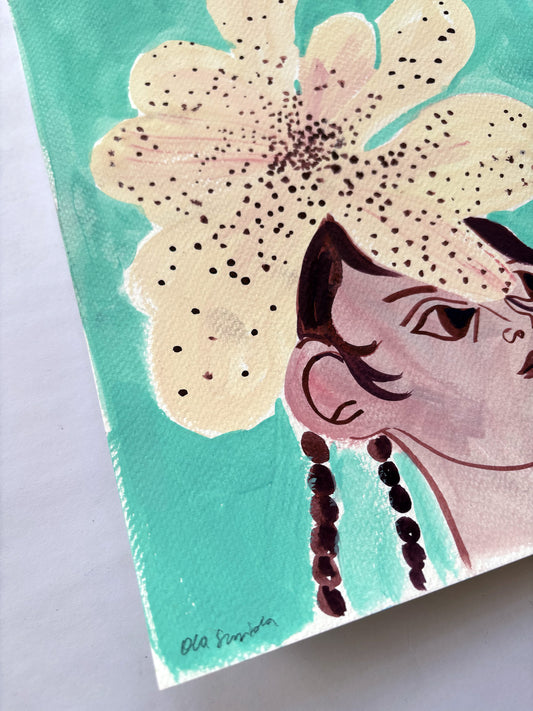 Ola Szmida - Dziewczyna z kwiatem | Gwasz na papierze