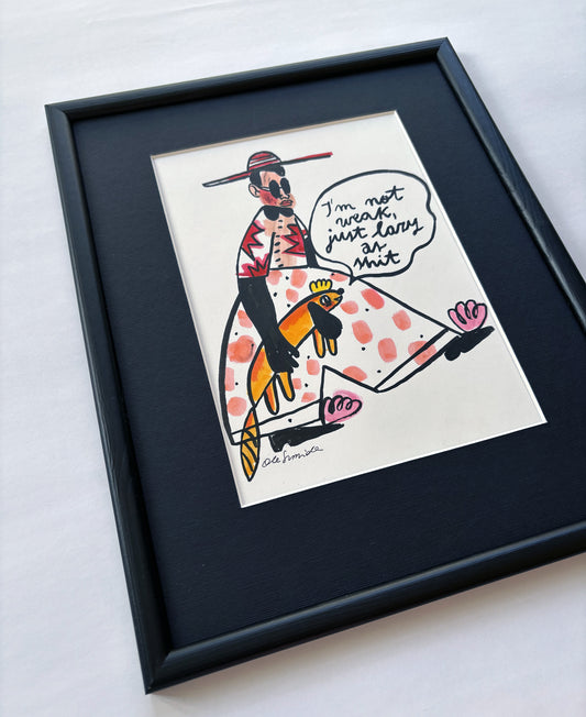 Ola Szmida - Lazy Dog | Tusz i flamastry na papierze