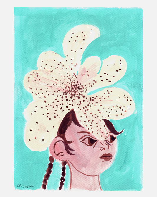 Ola Szmida - Dziewczyna z kwiatem | Gwasz na papierze