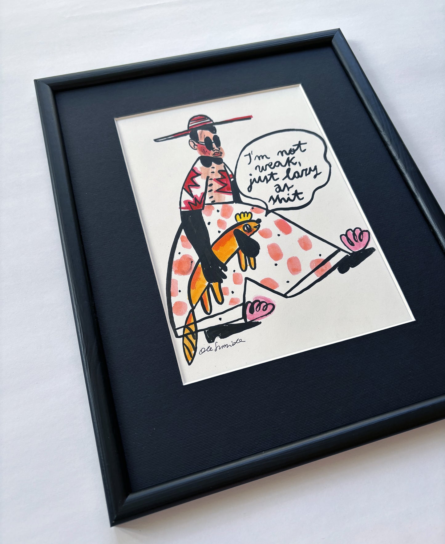 Ola Szmida - Lazy Dog | Tusz i flamastry na papierze