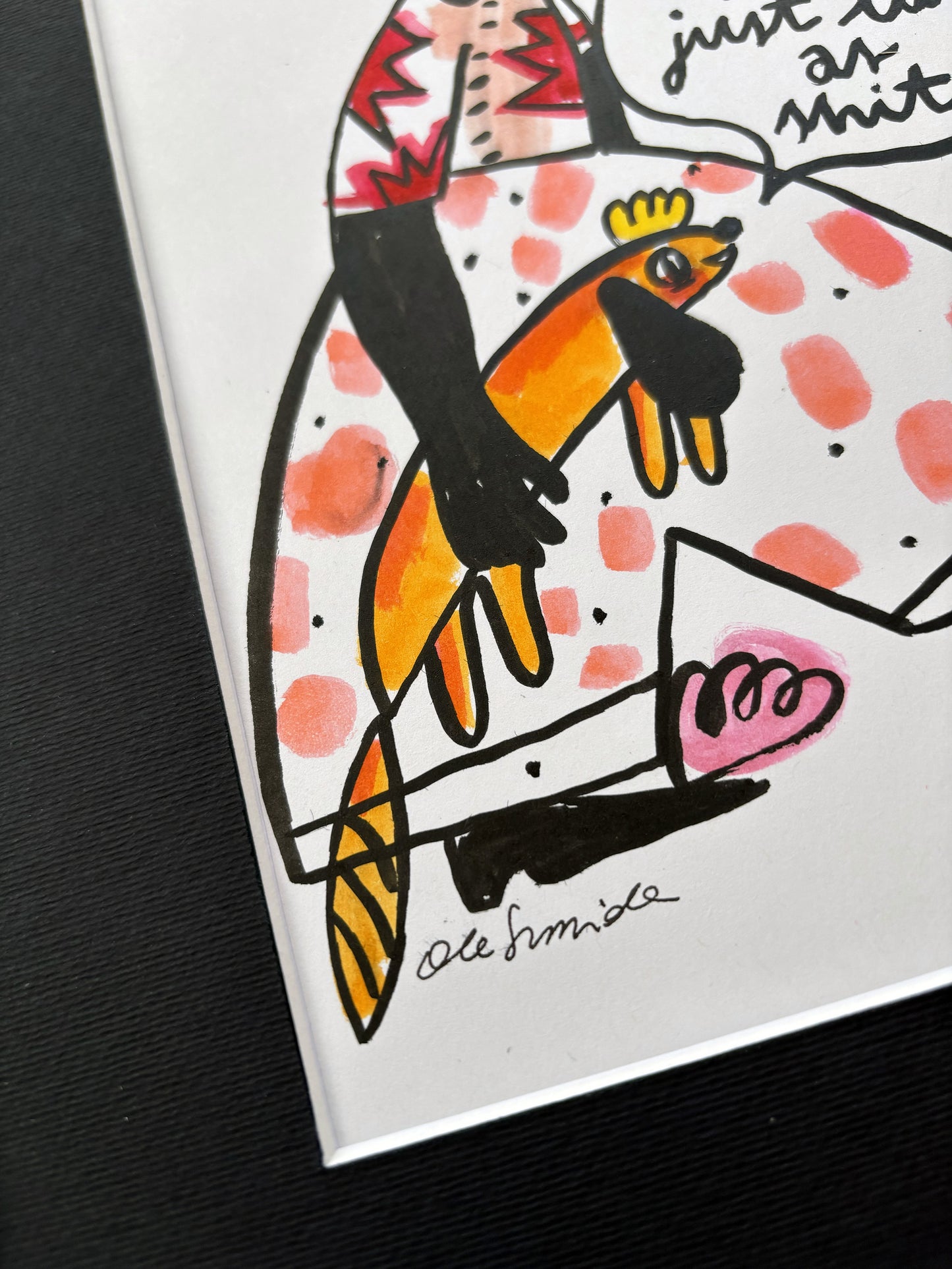 Ola Szmida - Lazy Dog | Tusz i flamastry na papierze