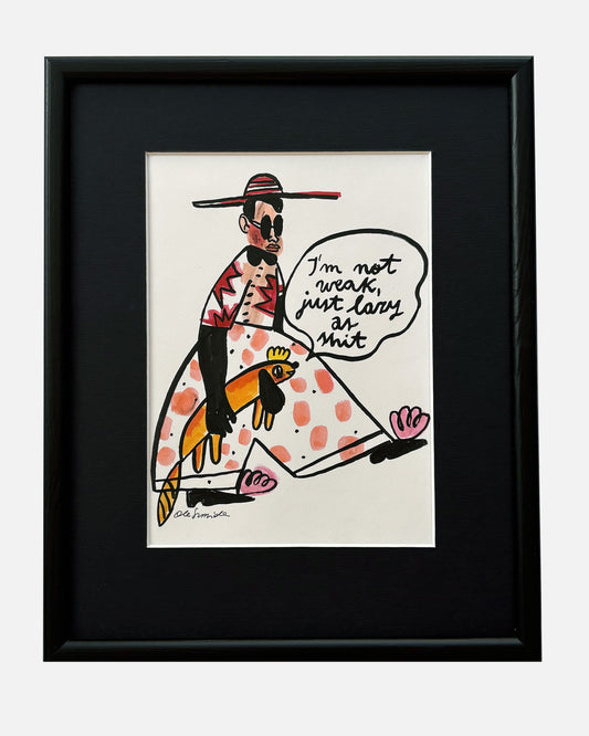 Ola Szmida - Lazy Dog | Tusz i flamastry na papierze